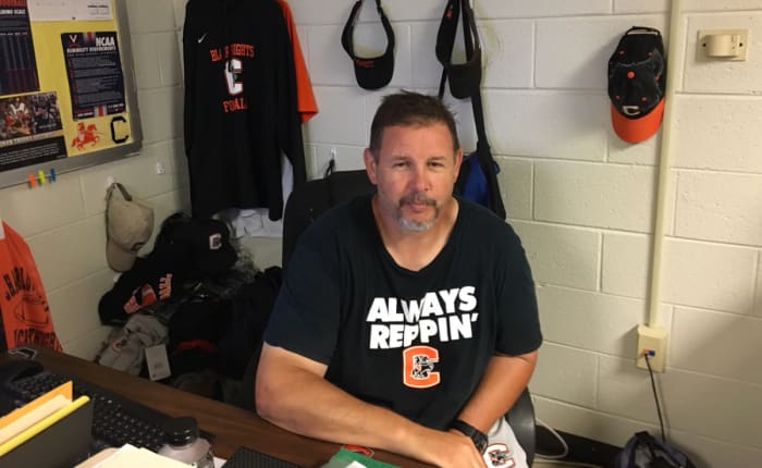 Eric Sherry, an Air Force veteran, coaches the Charlottesville Black Knights.